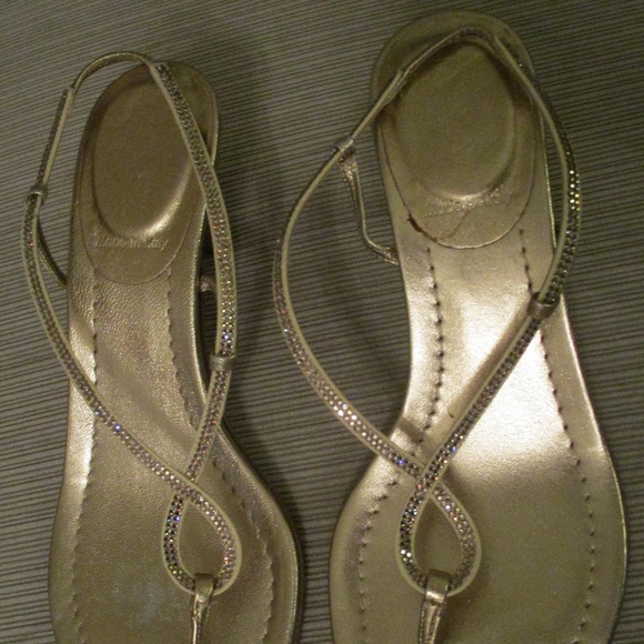J CREW RHINESTONE GOLD High Heel Sandals Sz 8 SALE - Picture 7 of 8